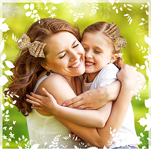 6 Pcs 5 Inch Baby Glitter Hair Bows Boutique Hair Clips Cute Girl Accessories Sequin Hair Bow Sparkly Hair Accessories Toddler Girl Bows Sequins Hairpin Headwear For Baby Toddlers Teens Girls(Gold) #TOP4