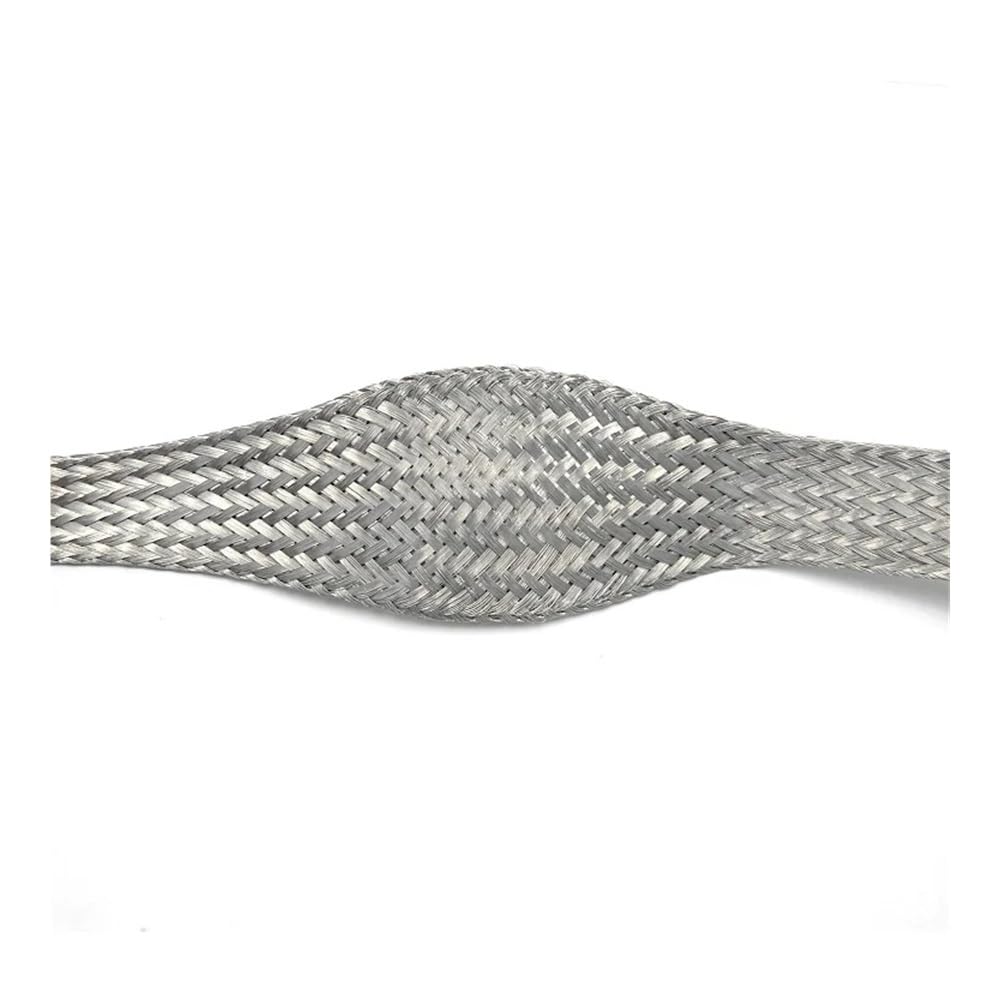 Miedziana pleciona szerokość rękawa 4 6 8 10 12 16 18 20 22 28 mm ocynowana powłoka rozszerzalny kabel ekranowany metalowa osłona (cynowana miedź, szerokość 28 MM_300 cm)