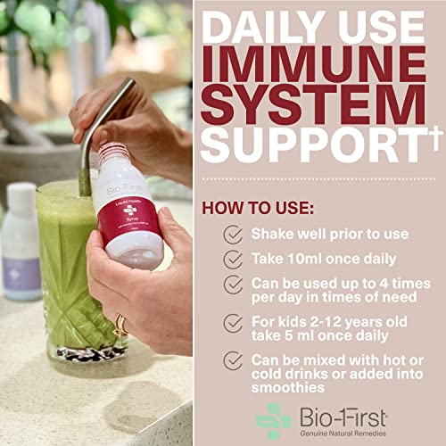 Bio-First - Manuka Honey Immunity Syrup - Umf10+ - Daily Defense, Immune Boost & Support - Natural Honey - Vitamin C - Kakadu Plum - Non-Toxic - Delicious Superfood Remedy Gluten Free - 100Ml #TOP3