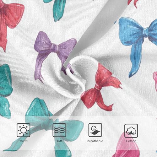 Wusikd Colorful Bows Ribbons Girls' Underwear Cotton Girls Briefs Soft Toddler Underwear 2T3