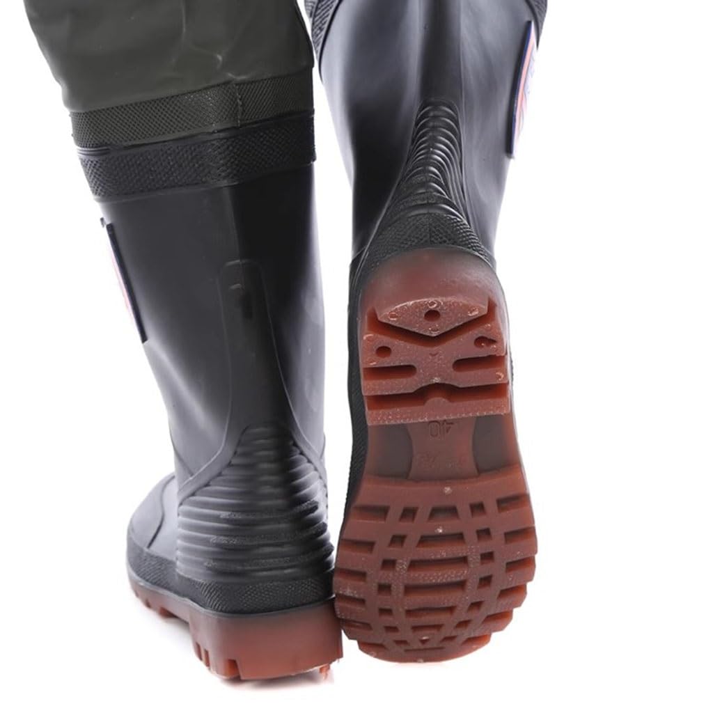 Stivali A Coscia da Pesca Stivali da Pesca Impermeabili in PVC, Stivali da trampoliere Alti 80 cm, con Fibbia Regolabile e Suola Oxford Resistente all'Usura