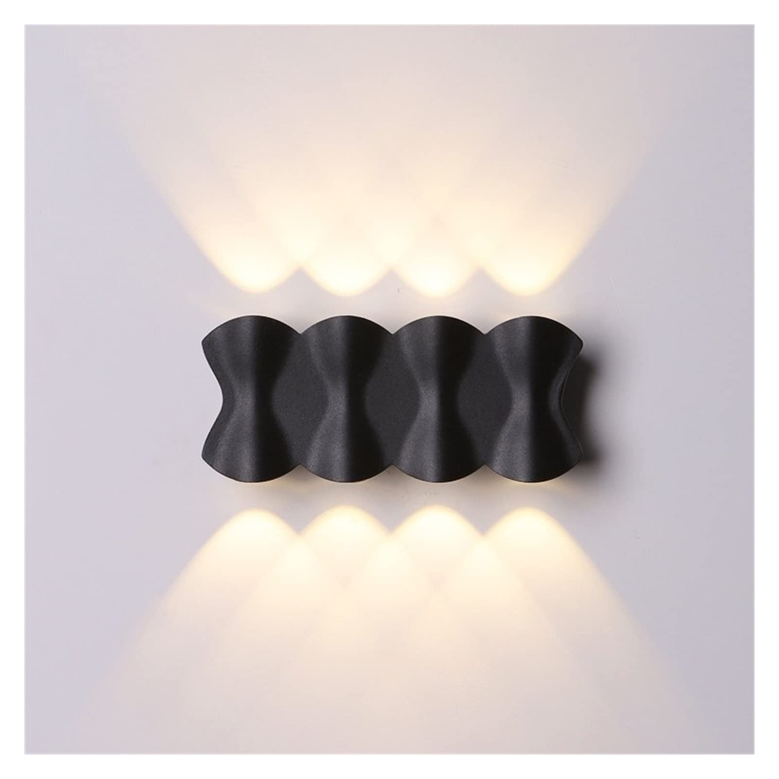 SMCCYYSD Wall Lamp, Outdoor Lamp Waterproof Courtyard Double Led Washing - Corridor Staircase Exterior Door,Wall Light Fixtures(4 Head Black 21cm)