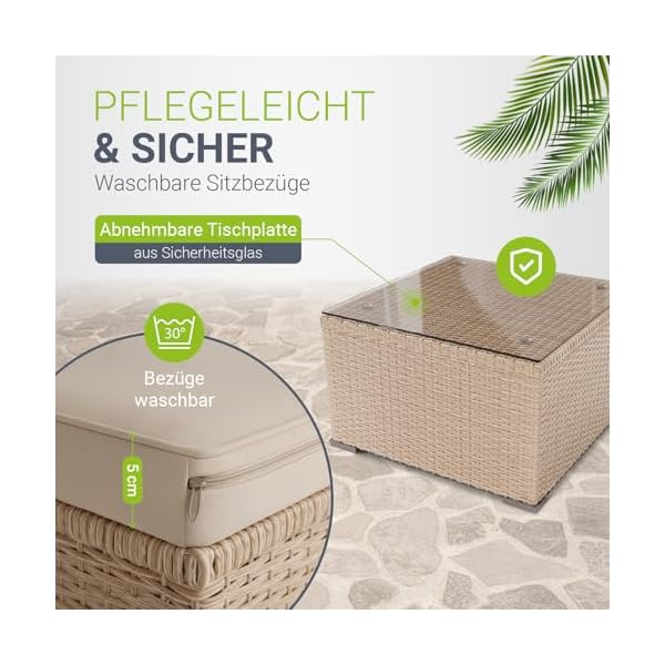 Punta Cana Polyrattan Lounge-Set M Creme