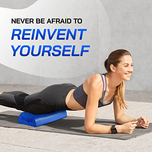 Image of Yes4All Medium Firm Half Foam Rollers for Post-Workout Relaxation, 12 /18 /24 /36 inch PE Foam Roll for Back Massage & Yoga Exercise