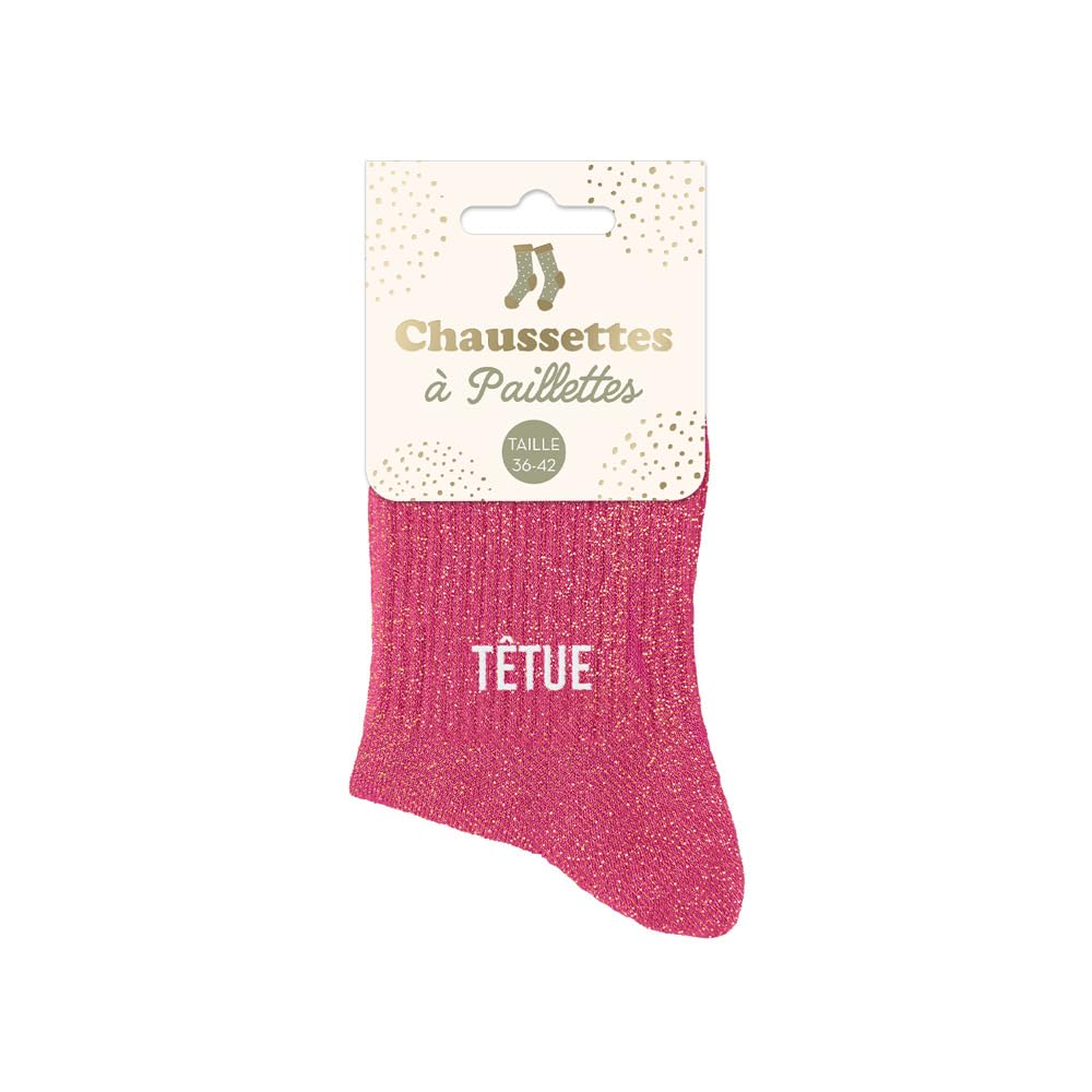 STC, Short Sequin Socks - Head - One Size UK 3-8, Pink, One Size, pink, One Size