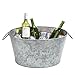 Mind Reader Ice Beverage Bucket for Parties, Wine Bucket, Baby Photos, Galvanized Metal, 19.5