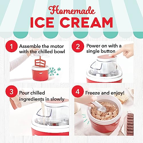 Dash Everyday Ice Cream Maker For Gelato, Sorbet, Frozen Yogurt + Ice Pops, With Mixing Bowl & Ice Pop Molds + Recipe Book, 1 Quart - Aqua #TOP2