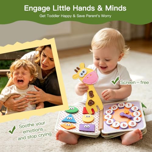 Image of Busy Books for Toddlers 1-3, Montessori Toys, Sensory Activity Busy Boards