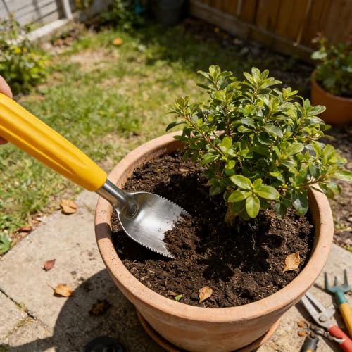 Paleta de jardinería pequeña de 9 pulgadas con borde dentado miniatura 4