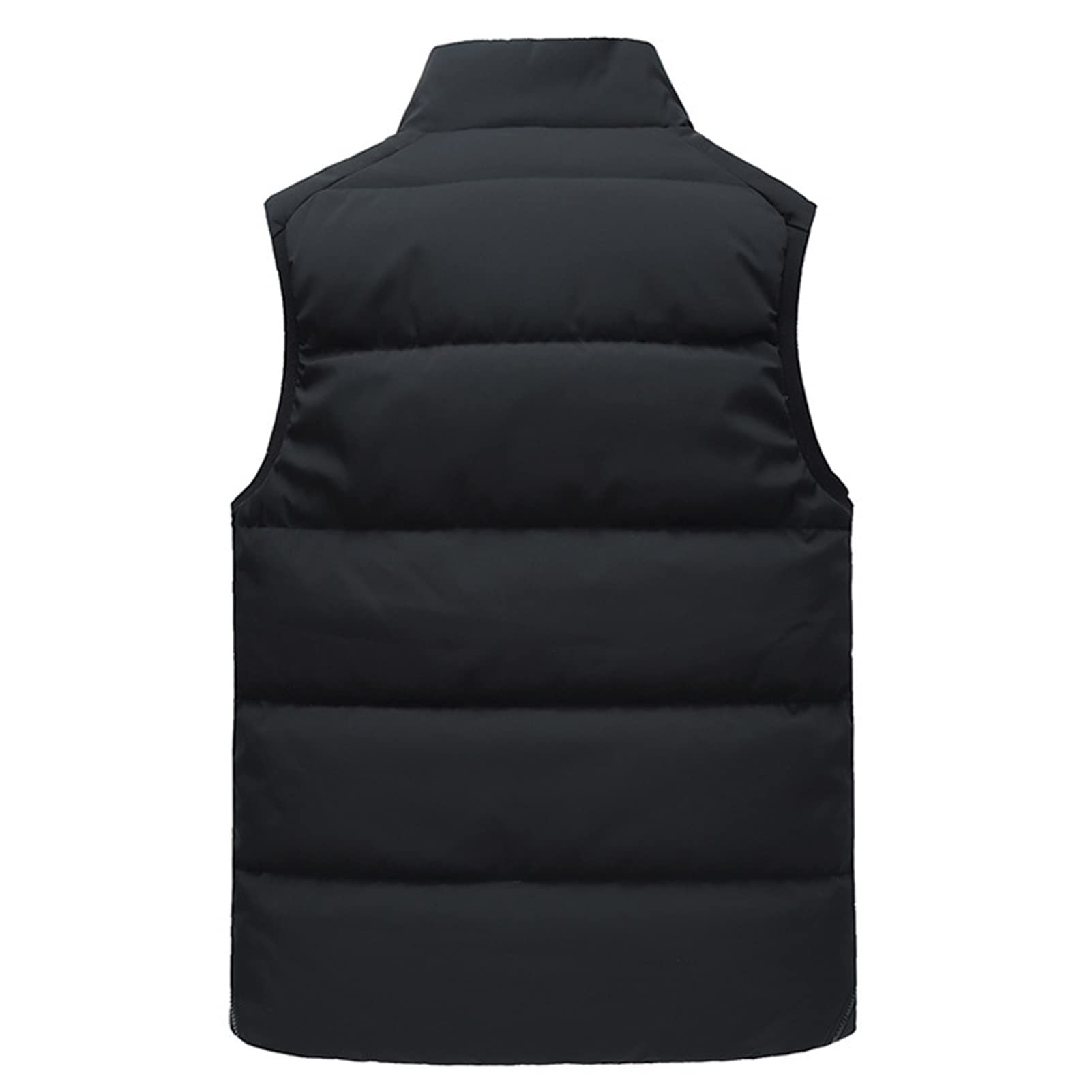 Hombres más tamaño chaleco al aire libre cálido repelente al agua a prueba de viento más chaleco de terciopelo chaleco de pesca casual chaqueta de viaje ropa de abrigo superior negro-4XL