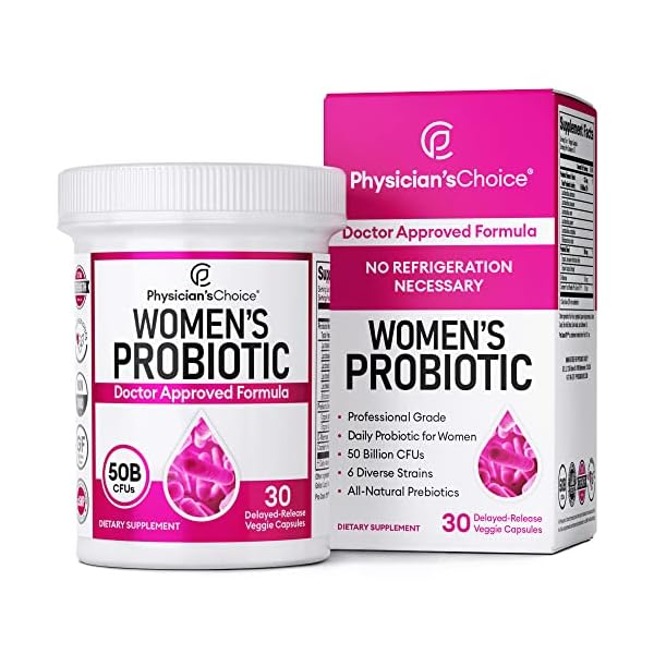 Probiotics for Women with Organic Prebiotics - 50 Billion CFU, D-Mannose & Cranberry Extract for Digestive, Immune…