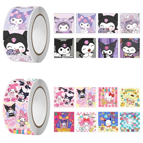 Image of TecoKart 1000Pcs Kuromi Stickers, 16 Pattern Cute Kuromi and Sanrio Stickers, Kawaii Sticker Gifts for Kids Girls, Ideal DIY Decor Laptop, Skateboard Computer Diary Scrapbook Journal