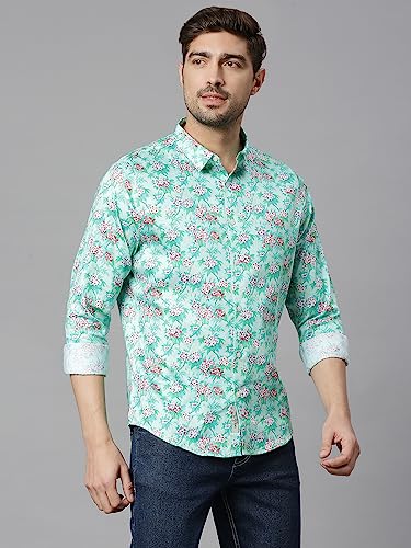 Image of Thomas Scott Men's | Printed | Full Sleeve | Slim Fit | 100% Cotton | Spread Collar | Casual Shirt