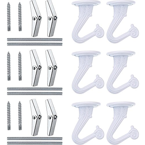 BBTO Swag Ceiling Hooks and Hardware Set, Swag Hooks with Steel Screws