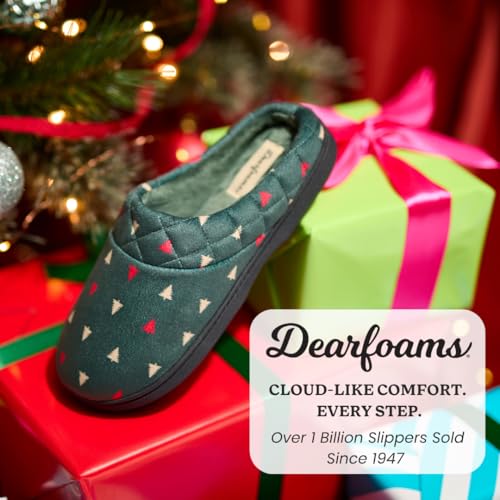 Image of Dearfoams Women's Lightweight Memory Foam Indoor House Slipper Darcy Velour Clog with Wide Widths