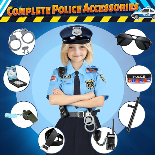 Disfraz completo de policía para niñas Luucio miniatura 4