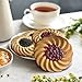 AEGYPIUS Wooden Cookie Molds Wood, 3.9 Inches Wood Cookie Mold with Round Stamps, Traditional Wooden Molds Christmas Butter Mold for Holiday Shortbread