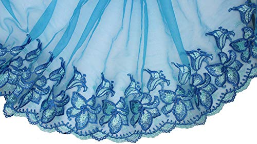 RayLineDo 5 Yards Wide Edge Trim Ribbon Vintage Style Edging Trimmings Fabric Embroidery Polyester DIY Lace Applique Sewing Craft Wedding Bridal Dress Embellishment DIY Party Decor Clothes Access