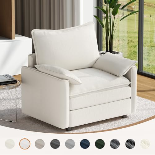 Vesgantti 40" Cloud Couch, Deep Seat Single Sofa, White - image 5