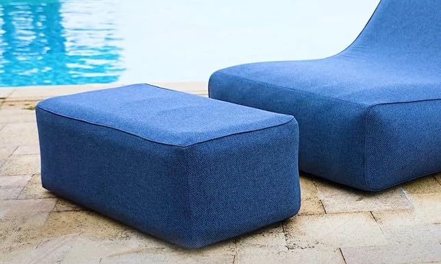 PREMIUM PRØ DES!GN Chaise longue gonflable d'extérieur à double paroi avec surface en textile doux - Chaise de plage gonflable - Fauteuil de camping...