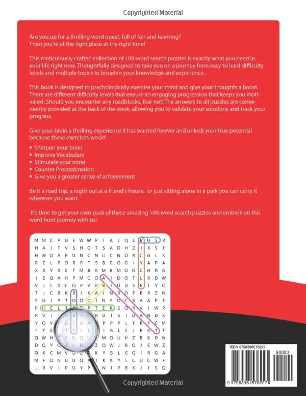 Miniatura 2 de Word Search Puzzle Books for Adults 100 Adventurous Word Quest to sharpen your Brain Brain Tickling Puzzles on Multiple Topics ranging from Easy to
