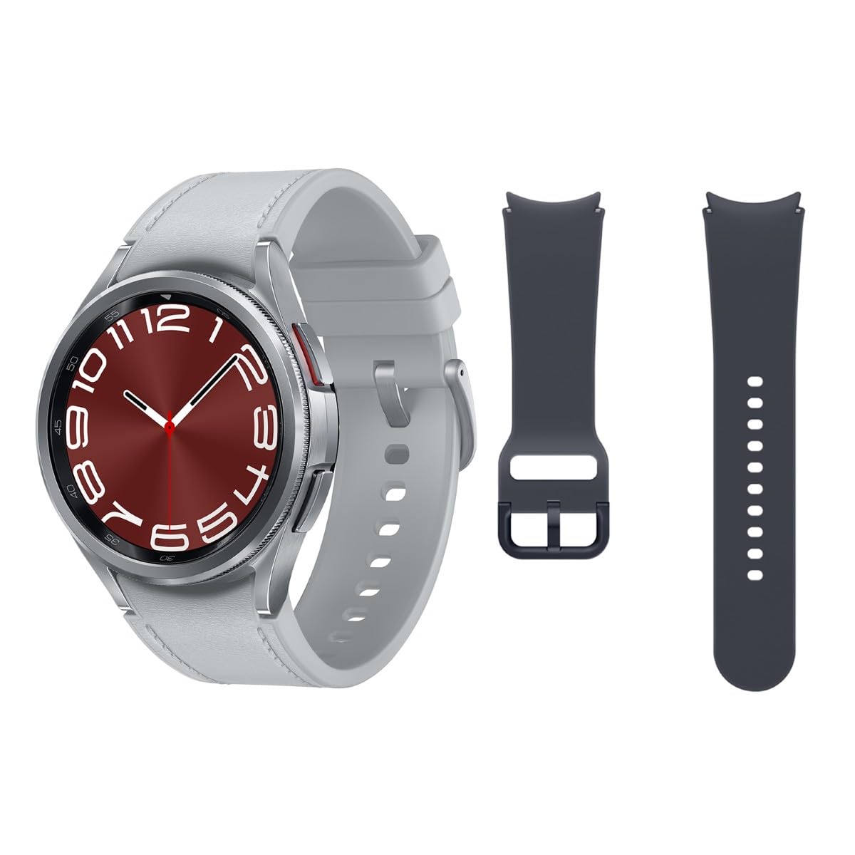 Samsung Galaxy Watch6 Classic 4G LTE, 43 mm + Correa de recambio - Smartwatch, Control de Salud, Seguimiento Deportivo, Batería de Carga Rápida, Plateado (Versión Española) (Reacondicionado)