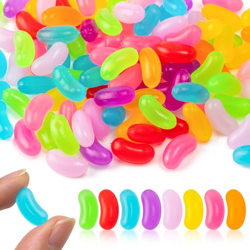 Breloques en PVC de couleurs mélangées BkeeCten, 150 faux haricots miniatures