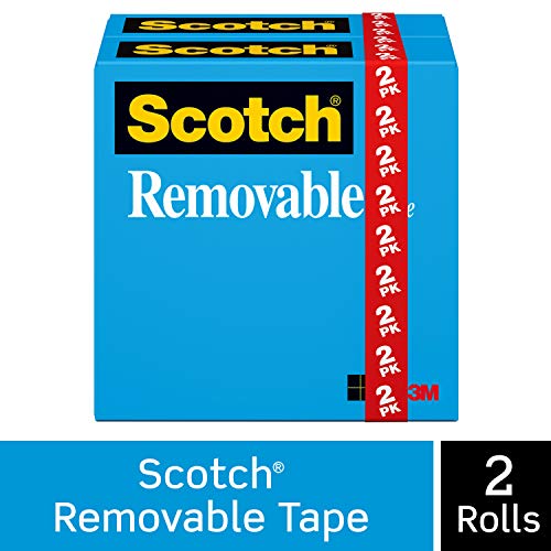 Scotch Brand Removable Tape, Standard Width, Sticks Securely, Removes Cleanly, Matte Finish, 3/4