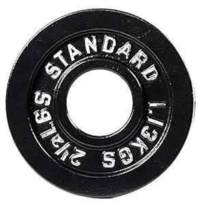 2-Inch Olympic ​Rubber Coated Cast Iron Plate Weight Plate for Strength Training and Weightlifting, Multiple Sizes