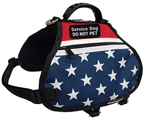 ActiveDogs American Service Dog Dual Pocket Harness Vest (Large (Girth 31'-37'))