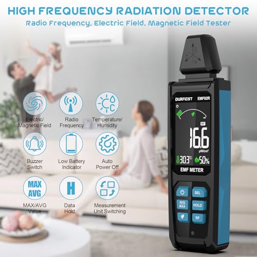 Medidor EMF DURFICST 5 en 1 con batería recargable para radiación 5G y WiFi 2