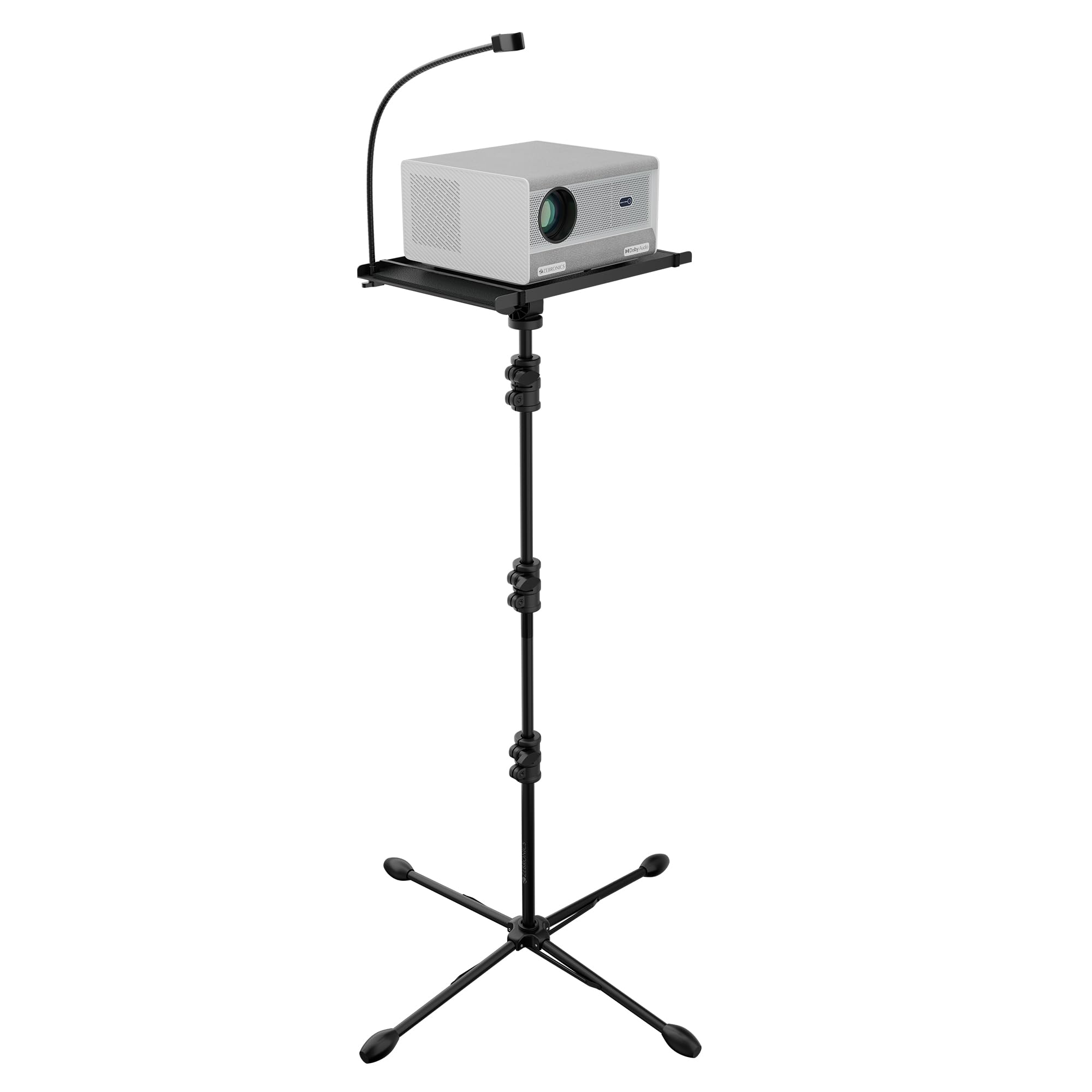 ZEBRONICS PSH01, Projector Tripod Stand, 360° Rotatable, Foldable and Portable Design, Metal Body, 4 Level Height Adjustment, Supports Upto 5kg, Easy to Setup, with 6.35 mm Mounting Screw — Amazon image 9