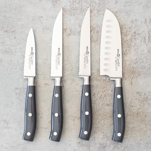 Miniatura 6 de BRA Signature | Cuchillo pan 200 mm | Acero Inoxidable alemán forjado con Molibdeno Vanadio, Mango Remachado ABS, Diseño Ergonómico, Hoja 1, 6 mm espesor