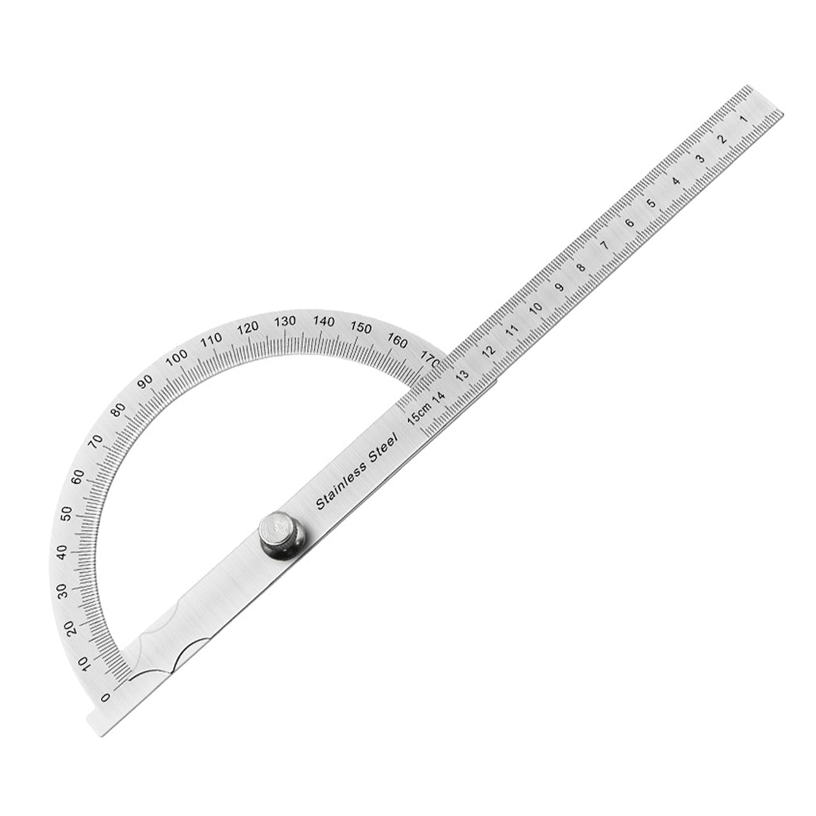 Goniometro in Acciaio Inox 0-180° con Vite di Bloccaggio Regolabile 150mm