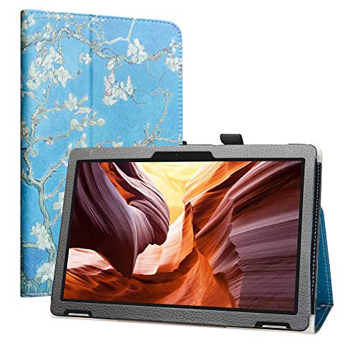 Labanema Funda para Winnovo T10 MTK MT8163, Slim Fit Carcasa de Cuero Sintético con Función de Soporte Folio Case para 10 Winnovo T10 MTK MT8163 Tablet - Almond Blossom
