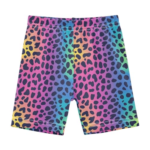 Sletend Neon Leopard Print Girls’ Comfy Lined Shorts Lightweight & Skin-Friendly Cotton for All-Day Comfort Ideal for Travel Beach or Home Lounging Toddler Sizes