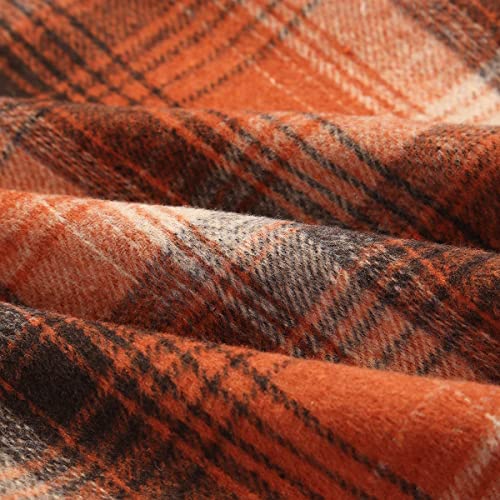 Image of IDEALSANXUN Women's Fall Winter High Waisted Wool Plaid A-line Long Skirt