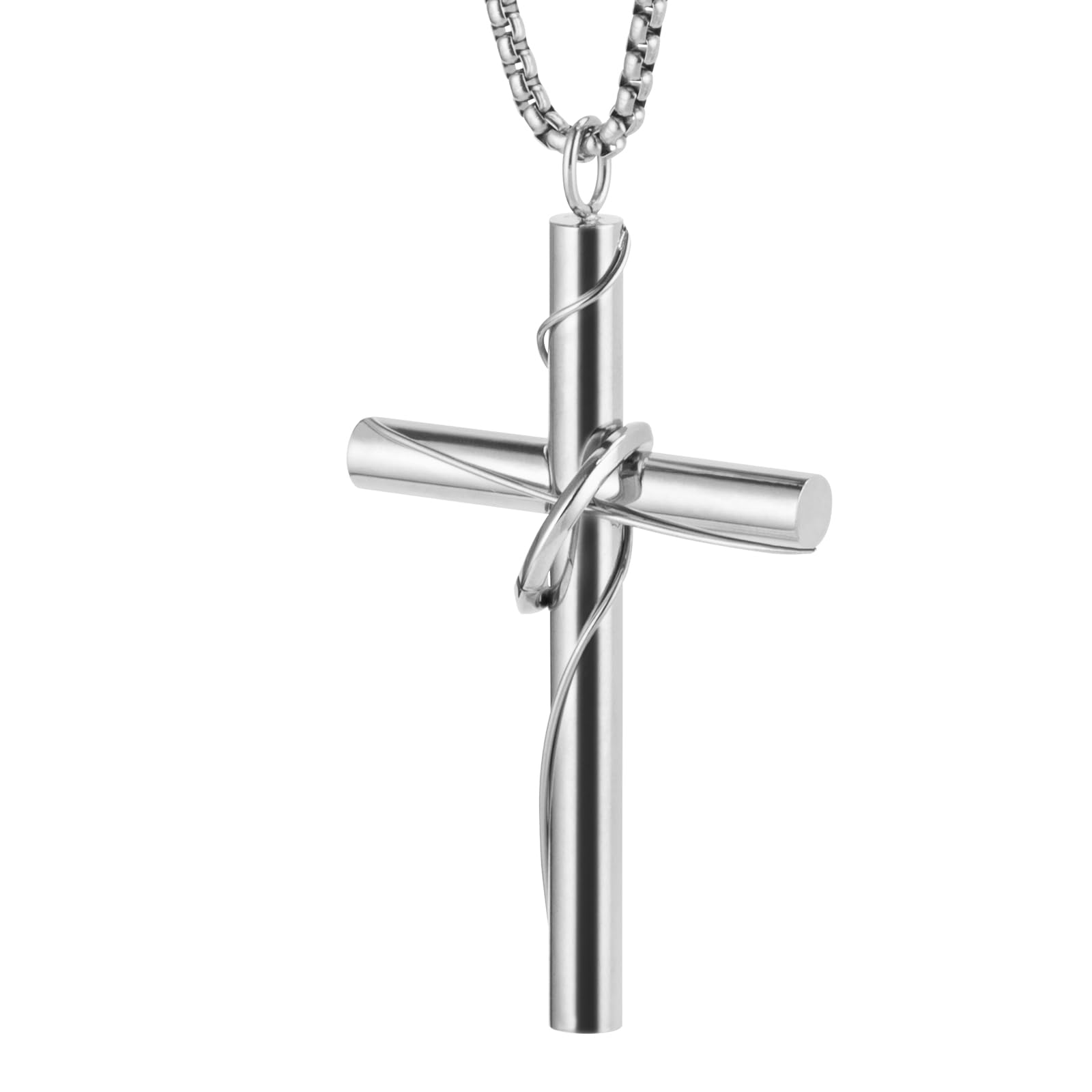 Cross Pendant for Car Rear View Mirror Decor Charm Hanging Accessories Ornament Cute Christian Gift Stainless Steel Cross