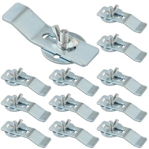 AOKLIT 12 Pcs undermount Sink Clips, Under Mount Sink Brackets, Heavy Duty Sink mounting Clips for Bathroom, Granite, Kitchen, Vanity Countertop Sink Supports, Silver