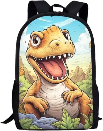 Lightweight Hiking Backpack Cute Dinosaur Travel Ready Daypack for Outdoor Enthusiasts 17in
