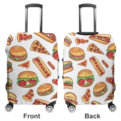 Fast Food Burger Hot Dog Pizza Travel Luggage Cover Suitcase Protector Anti-scratch Suitcase Cover Washable Baggage Covers S3