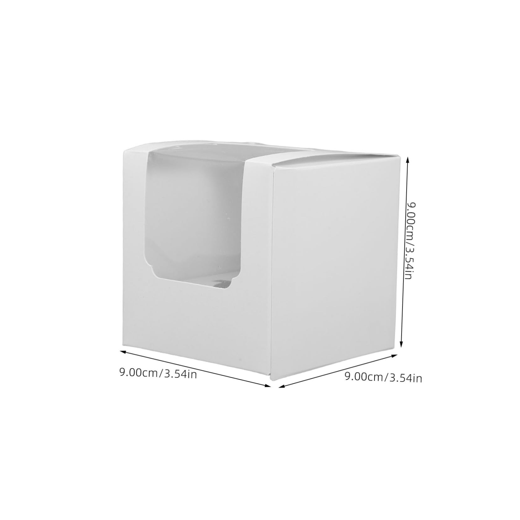 OUNONA 50pcs White Bakery Boxes Handle Cupcake Treat Boxes Window Portable Dessert Containers