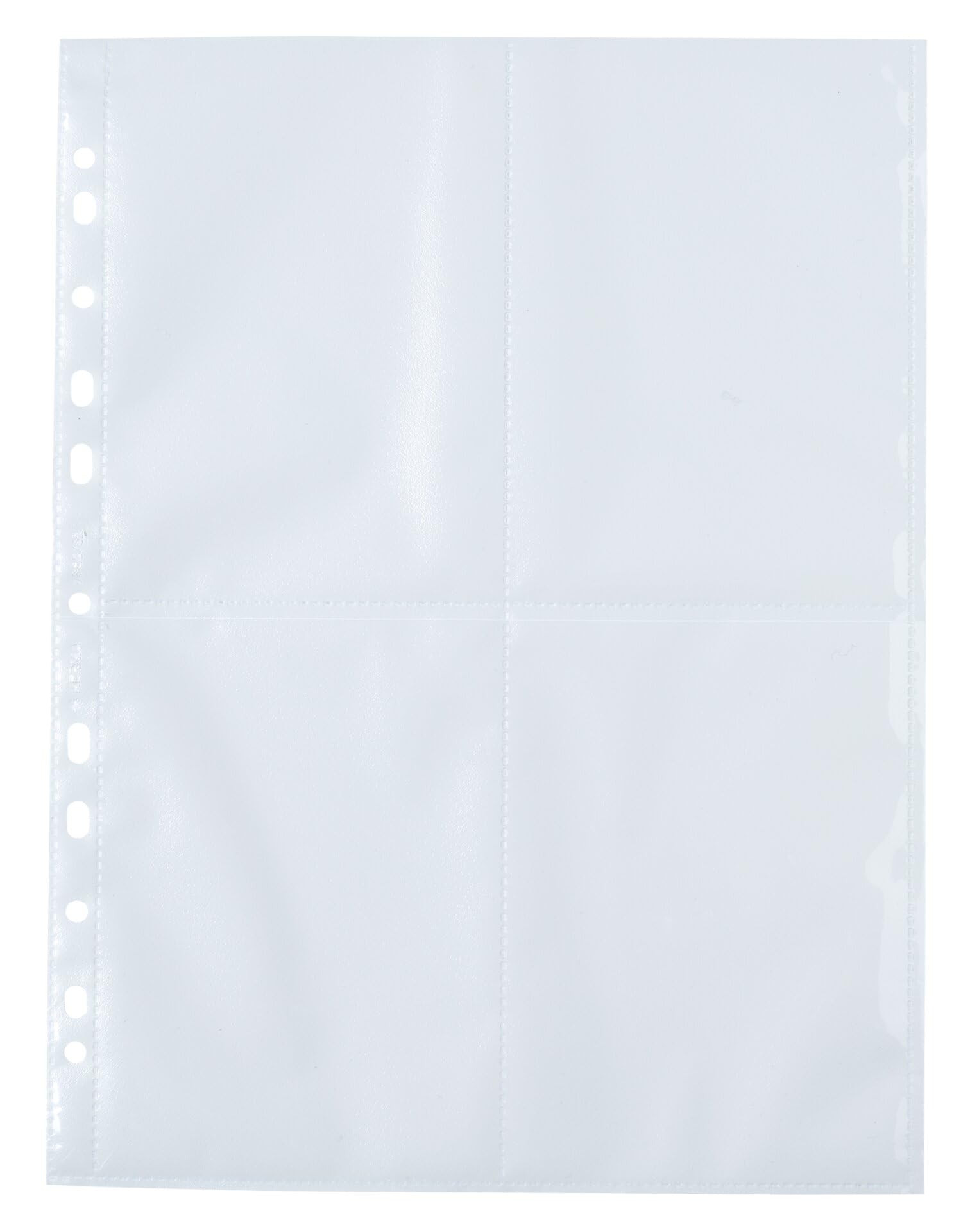 HERMA 7599 Fotohüllen für Ordner, 250 Stück, 10x15 cm, 4 Fächer geteilt, beidseitig sichtbar, Fotophan Fotosichthüllen Sammelhüllen Postkartenhüllen Prospekthüllen mit Eurolochung, transparent
