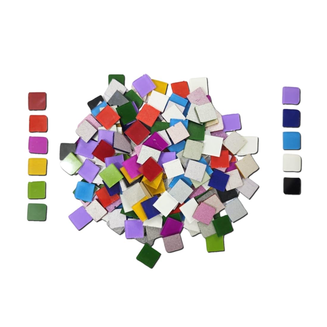 Small Multicolored Glass Mirror for Crafts & Lippan Art Set of 200 Pieces – Ideal for DIY Crafts, Jewelry & Decoration Beads (1, Square)-image-1
