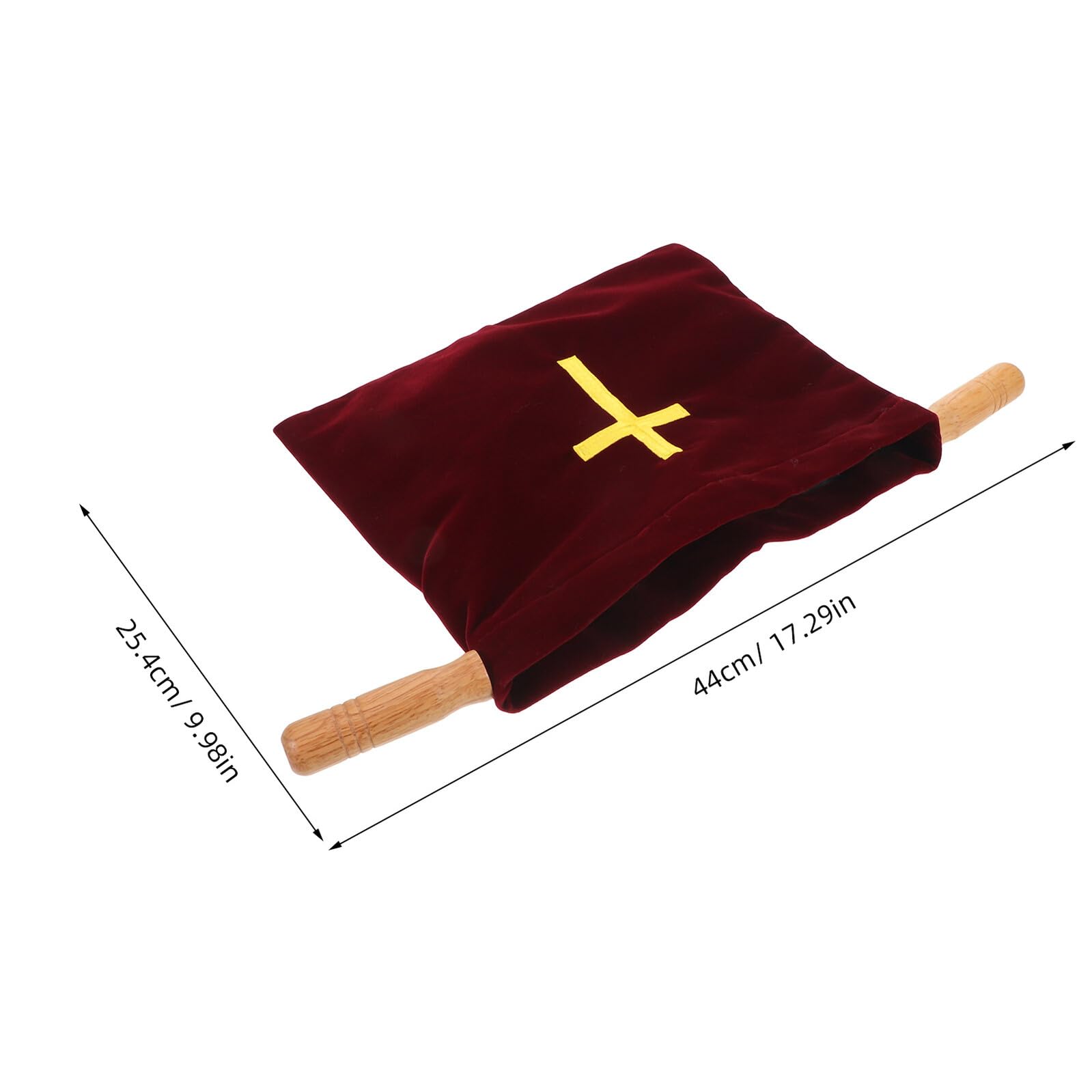 LRXIYODE 2 Szt. Welurowych Toreb Ofiary z Drewnianą Rączką Przenośna Sakiewka Do Kościoła z Haftowanym Krzyżem Elegancka Torba Zbiórkę i Komunijne Dary dla Kobiet i Mężczyzn
