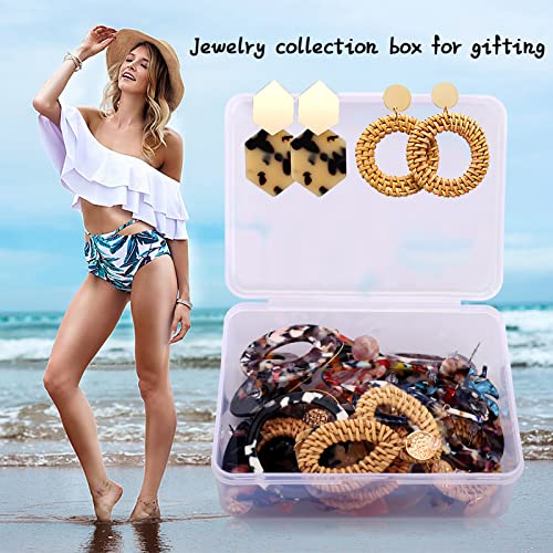 Statement Earrings For Women Girls, Fifata 20 Pairs Mottled Resin Acrylic Drop Dangle Earrings Bohemian Rattan Hoop Fashion Costume Jewelry #TOP5