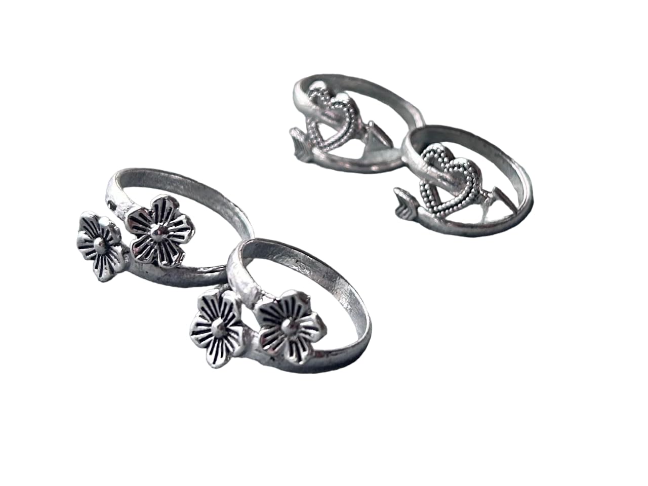 Women & Girls Metal Fancy Glossy finish Toe Ring Adjustable Bichiya/Leg Finger Ring_Combo_2 (A_C_P_110748_Silver)-image-39
