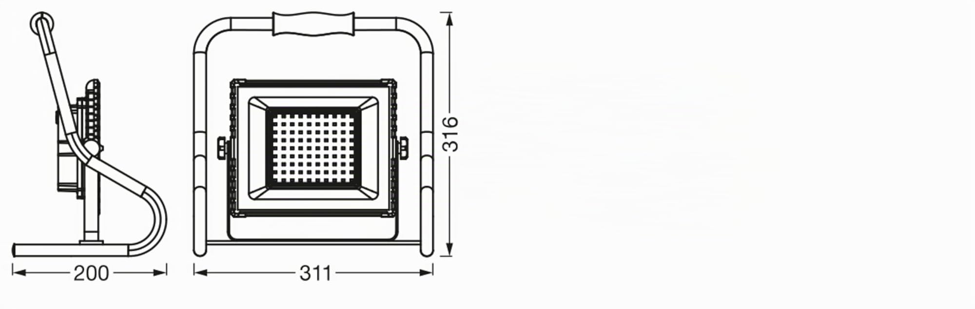 LEDVANCE Worklight - LED Stableuchte 10W mit Akku, Strahler mit 4000K kaltweiß, 800 Lumen, LED Werkstattleuchte flexibel einsetzbar dank schwenkbarem Leuchtkopf, LED Lampe, IP44