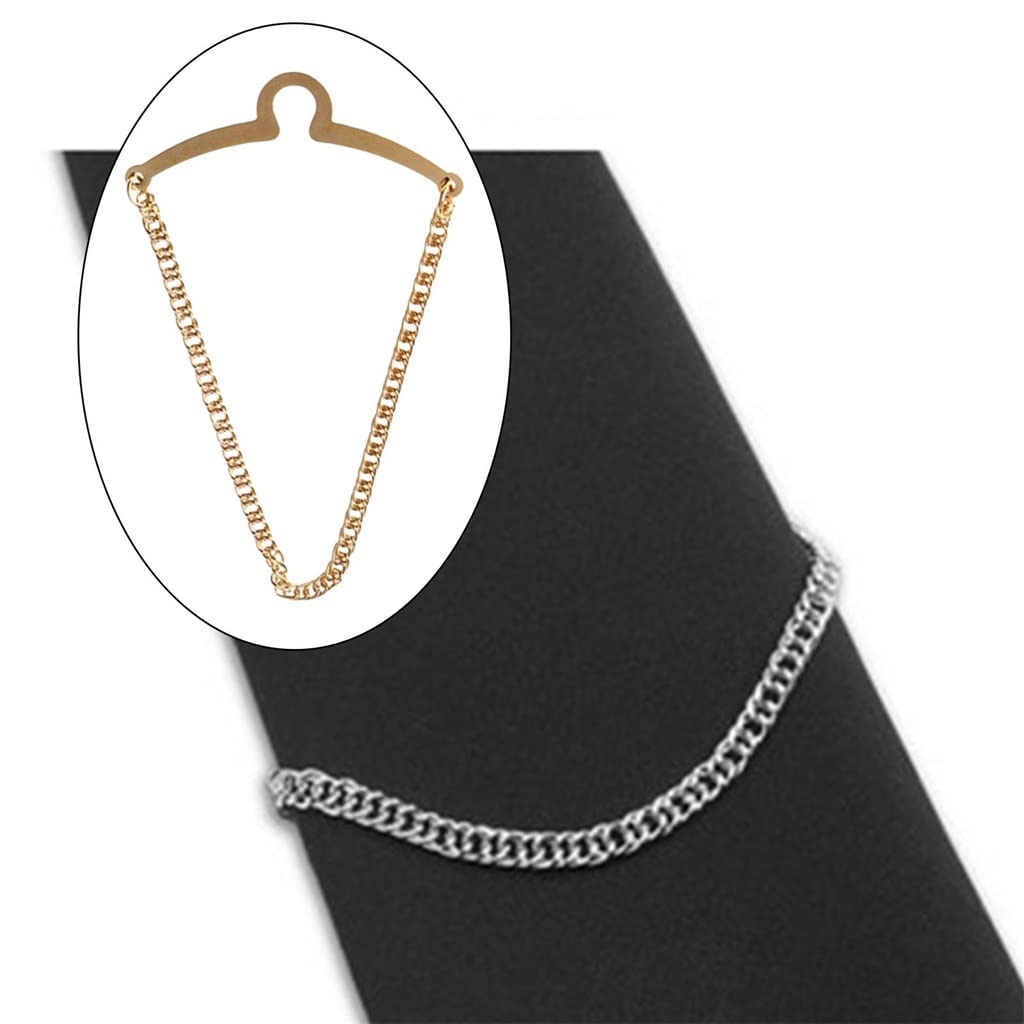 Fermacravatta a Catena for Uomo, fermacravatta Placcato Oro, Accessori for Camicie