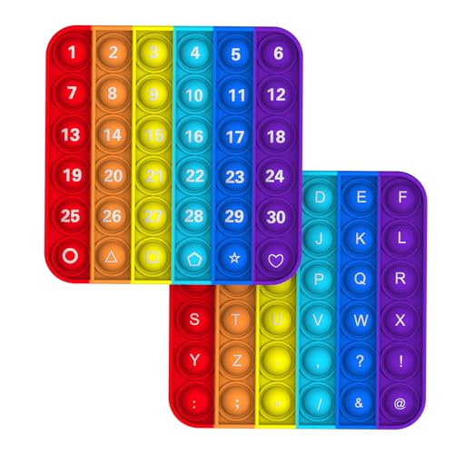 2Pack Pop Fidget Toys ABC Learning and Educational Toys 26 Letters and Numbers 1-30 Popper Games Bulk and Party Favors Toddler Sensory Toys for Christmas Birthday Gifts Classroom Prizes (2)